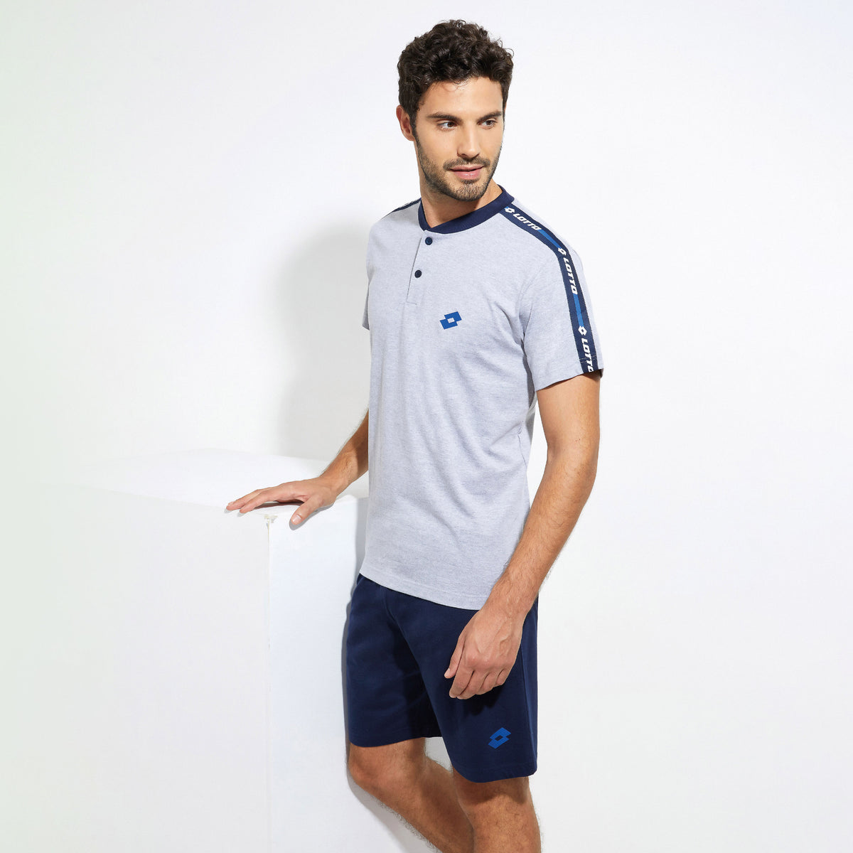 Pigiama uomo corto estivo grigio melange Lotto LP1065