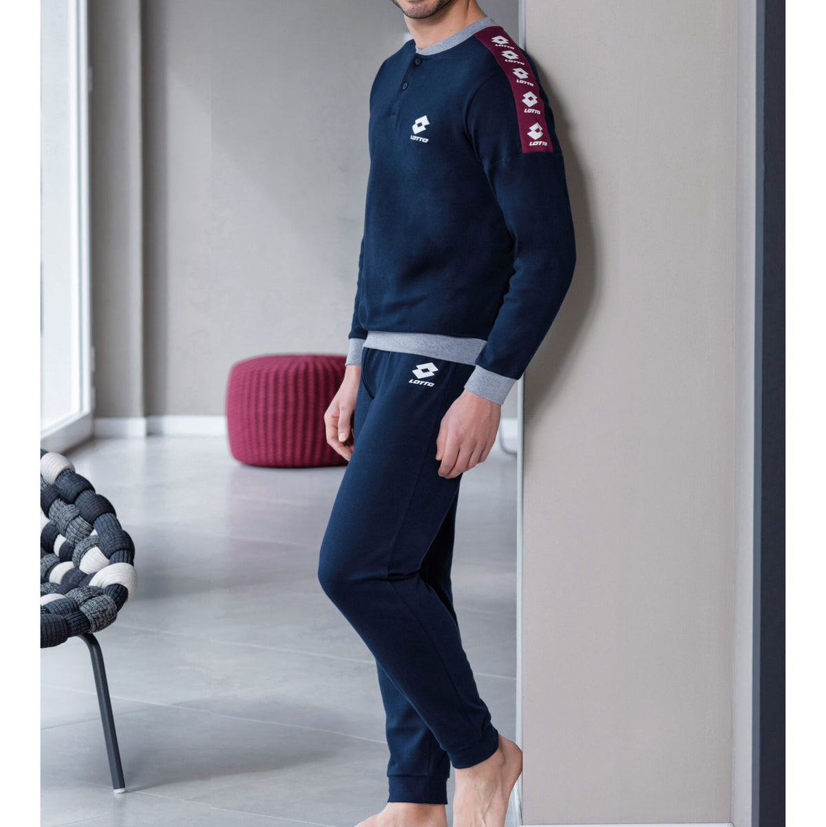 Pigiama uomo taglie conformate calibrato uomo Lotto 4064 blu