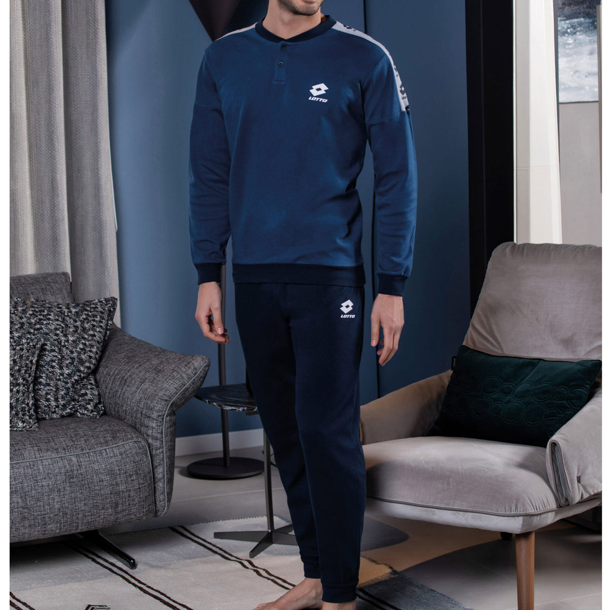 Pigiama uomo calibrato conformato taglie forti uomo Lotto 4064 jeans