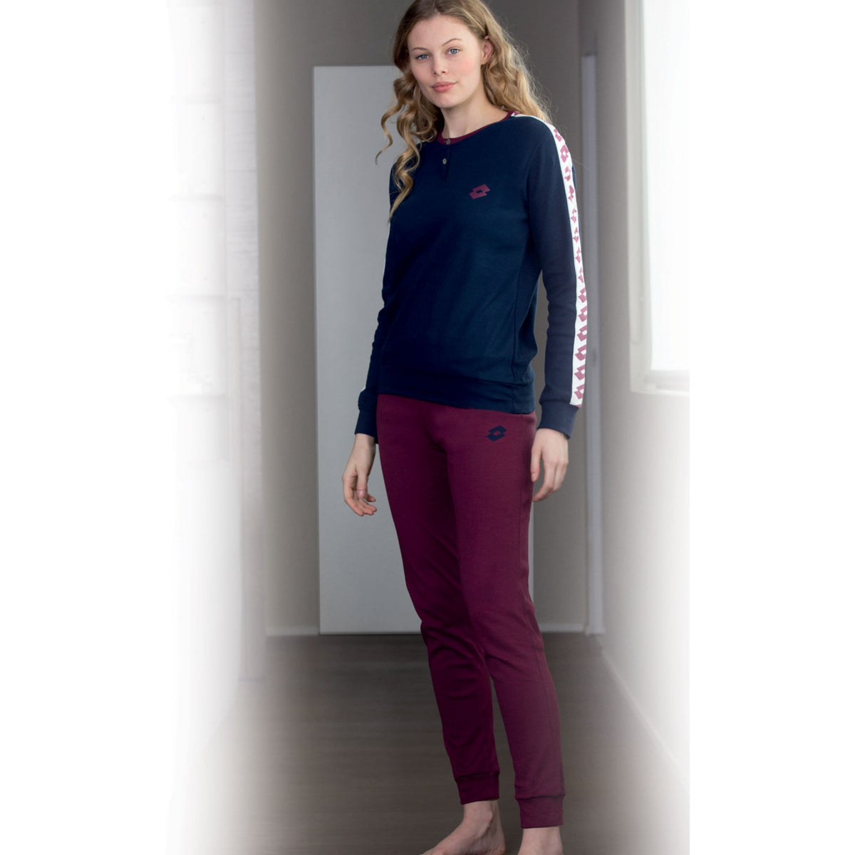 Pigiama donna Lotto LP1025 caldo cotone blu