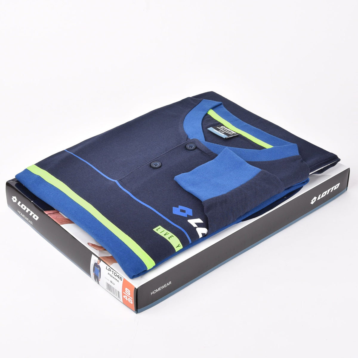 Pigiama uomo sportivo azzurro verde Lotto LP1046