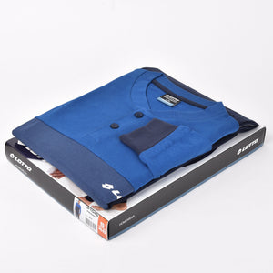 Pigiama uomo lungo con polsini cotone Lotto azzurro LP1048
