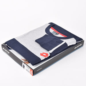 Pigiama uomo cotone primaverile Lotto LP1049 blu grigio