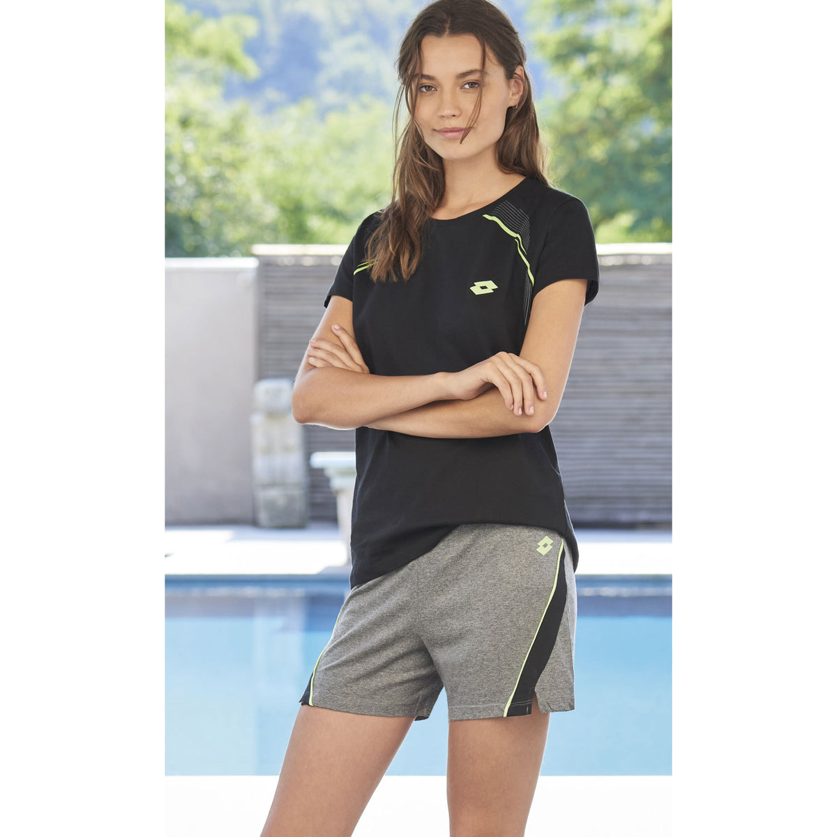Pigiama donna Lotto LP2049 corto cotone nero