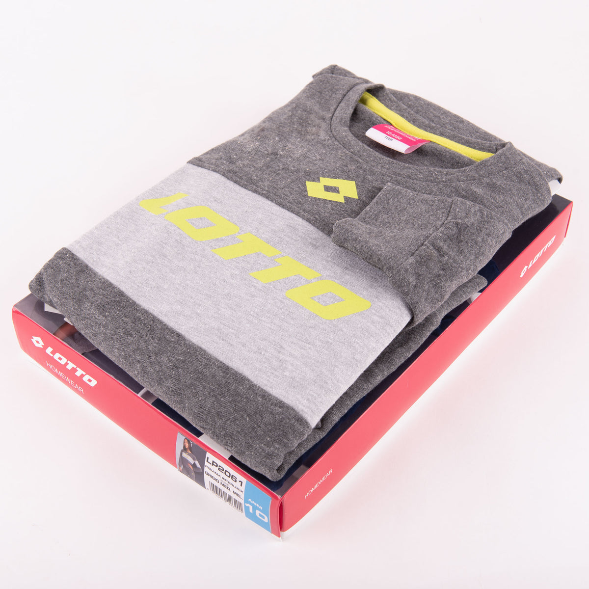 Pigiama bambina ragazza Lotto LP2061 caldo cotone grigio medio melange