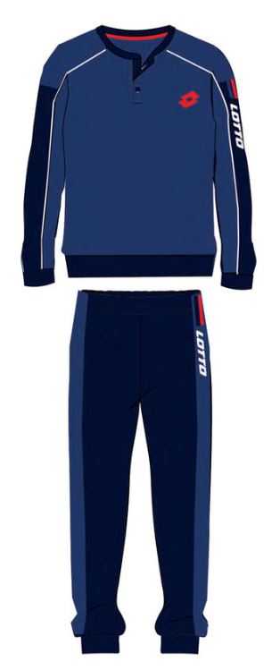 Pigiama uomo Lotto LP4053 cotone jeans manica lunga