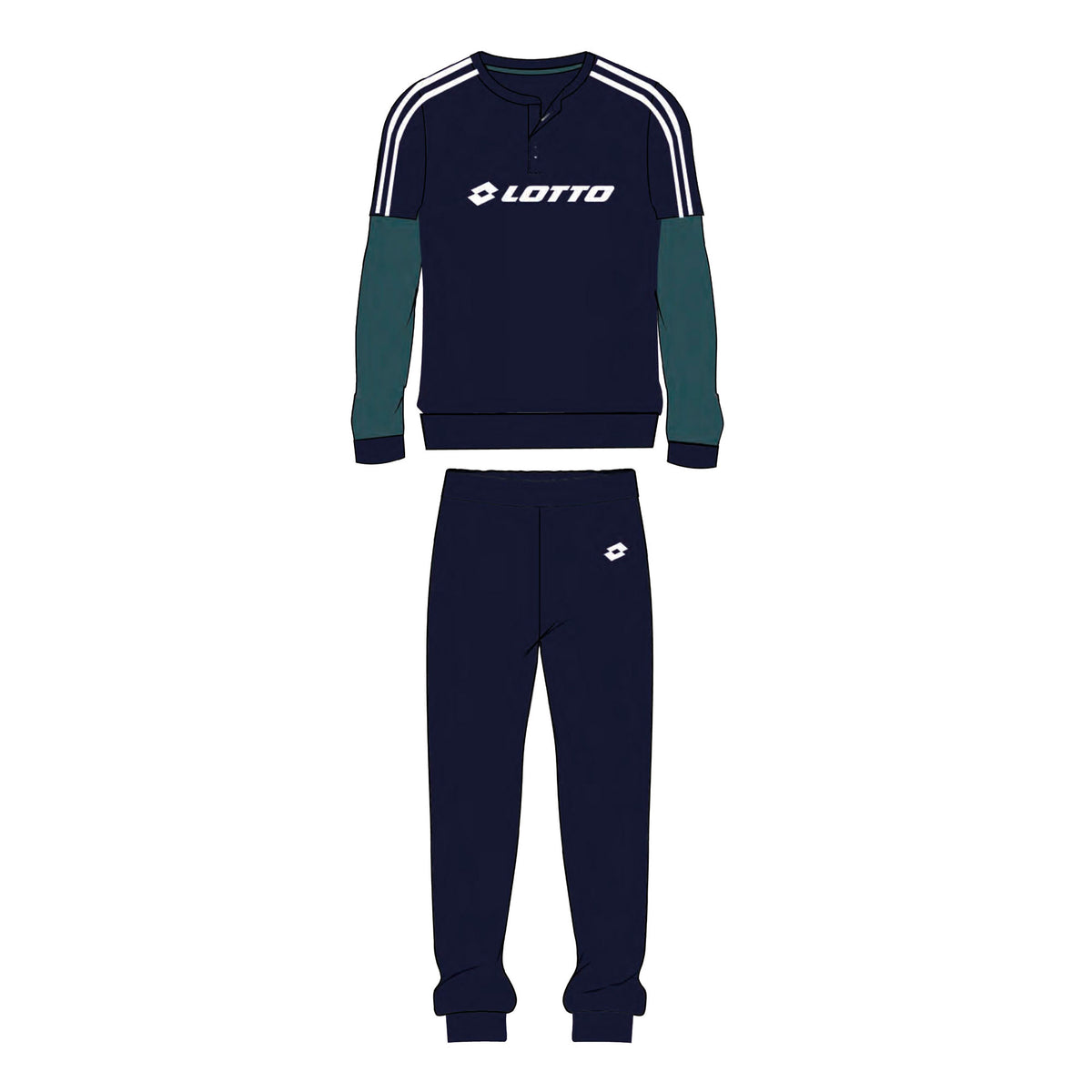 Pigiama uomo Lotto LP4057 lungo cotone blu