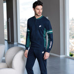 Pigiama uomo Lotto LP4068 caldo cotone con polsini blu