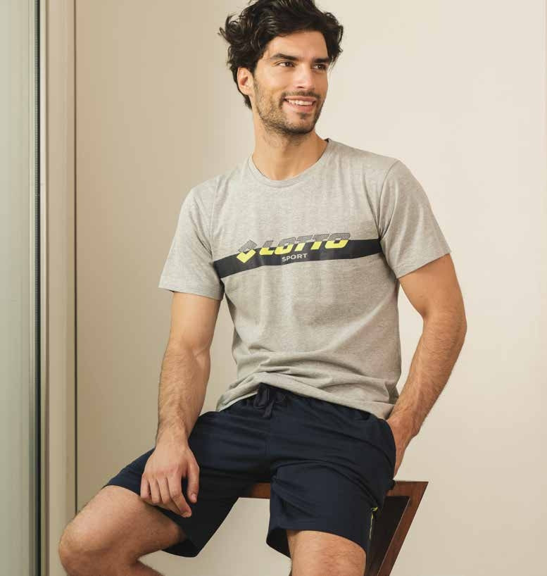 Pigiama uomo sportivo estivo Lotto lp5033 in cotone
