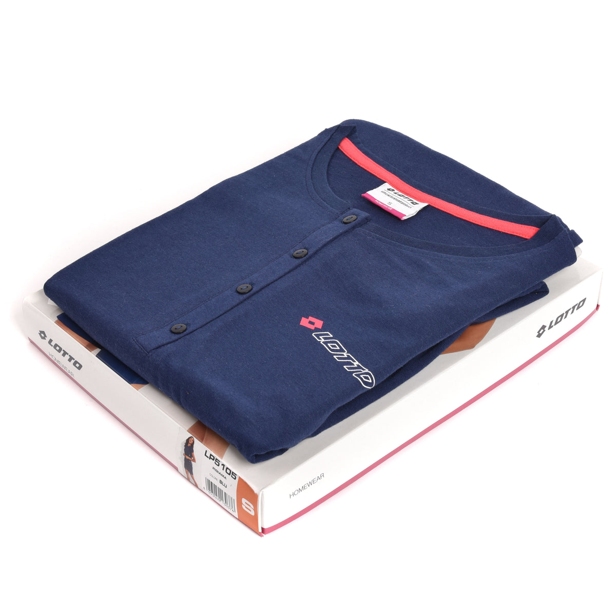 Pigiama donna estivo Lotto LP5105 sportivo corto cotone blu