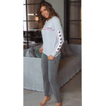 Pigiama donna Lotto LP6056 caldo cotone grigio melange