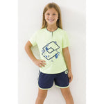 Pigiama bambina Lotto LP8038 corto in cotone lime