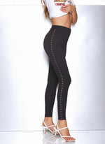 Leggings Rossoporpora LR338 cotone elasticizzato con borchie laterali