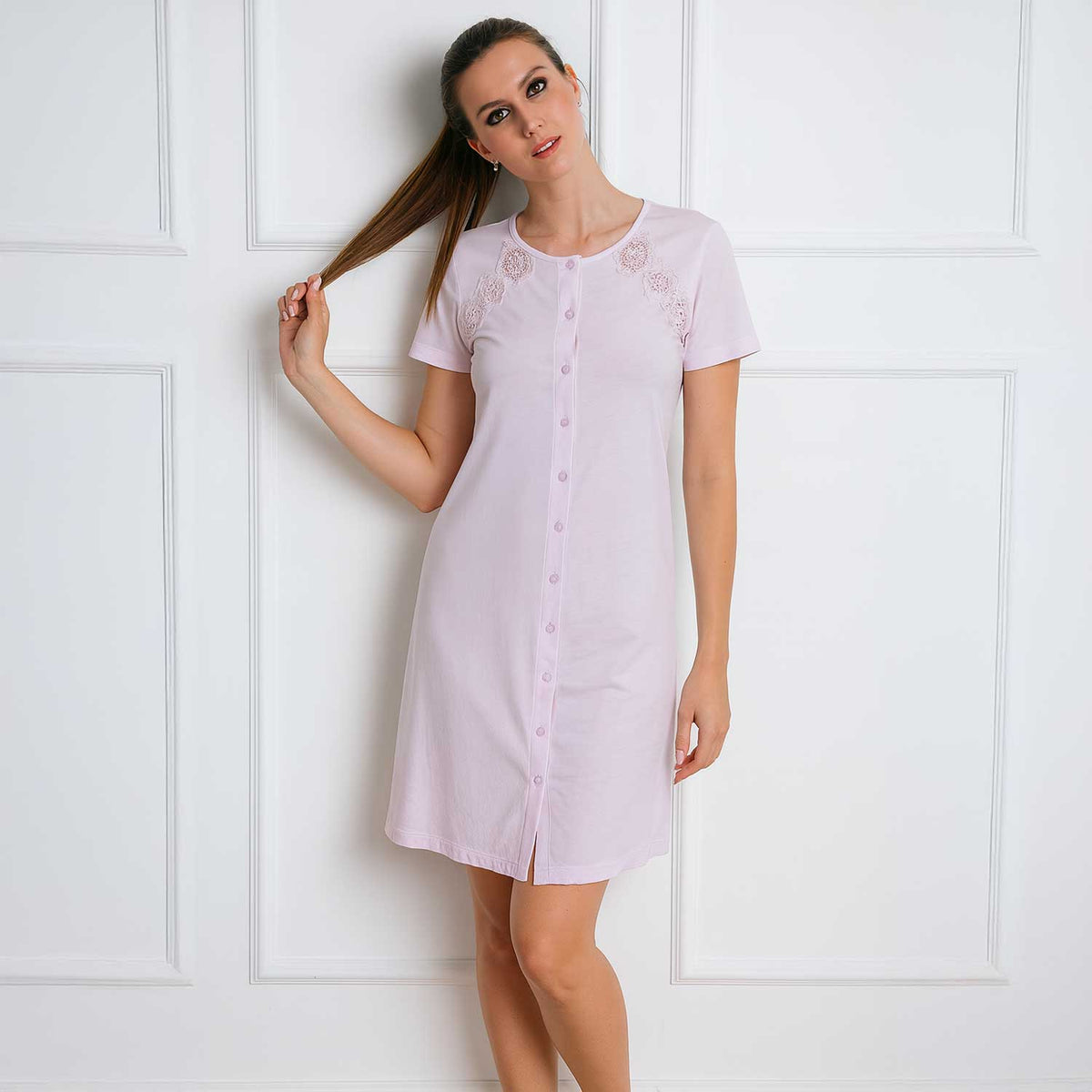 Camicia da notte donna con pizzo Lunatica 51106