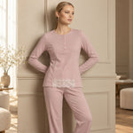 Pigiama donna in caldo cotone scollo serafino Lunatica 62112