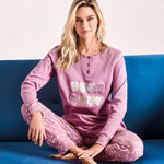 Pigiama donna cuoricini caldo cotone Infiore LVM652820