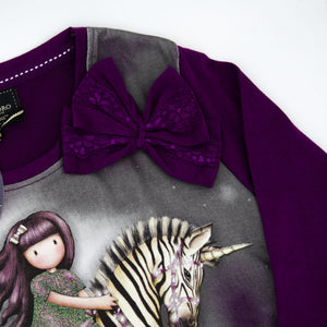 Pigiama bambina Santoro Gorjuss 54659 viola caldo cotone