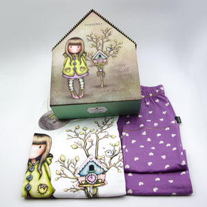 Pigiama bambina Santoro Gorjuss 54491 caldo cotone cuoricini