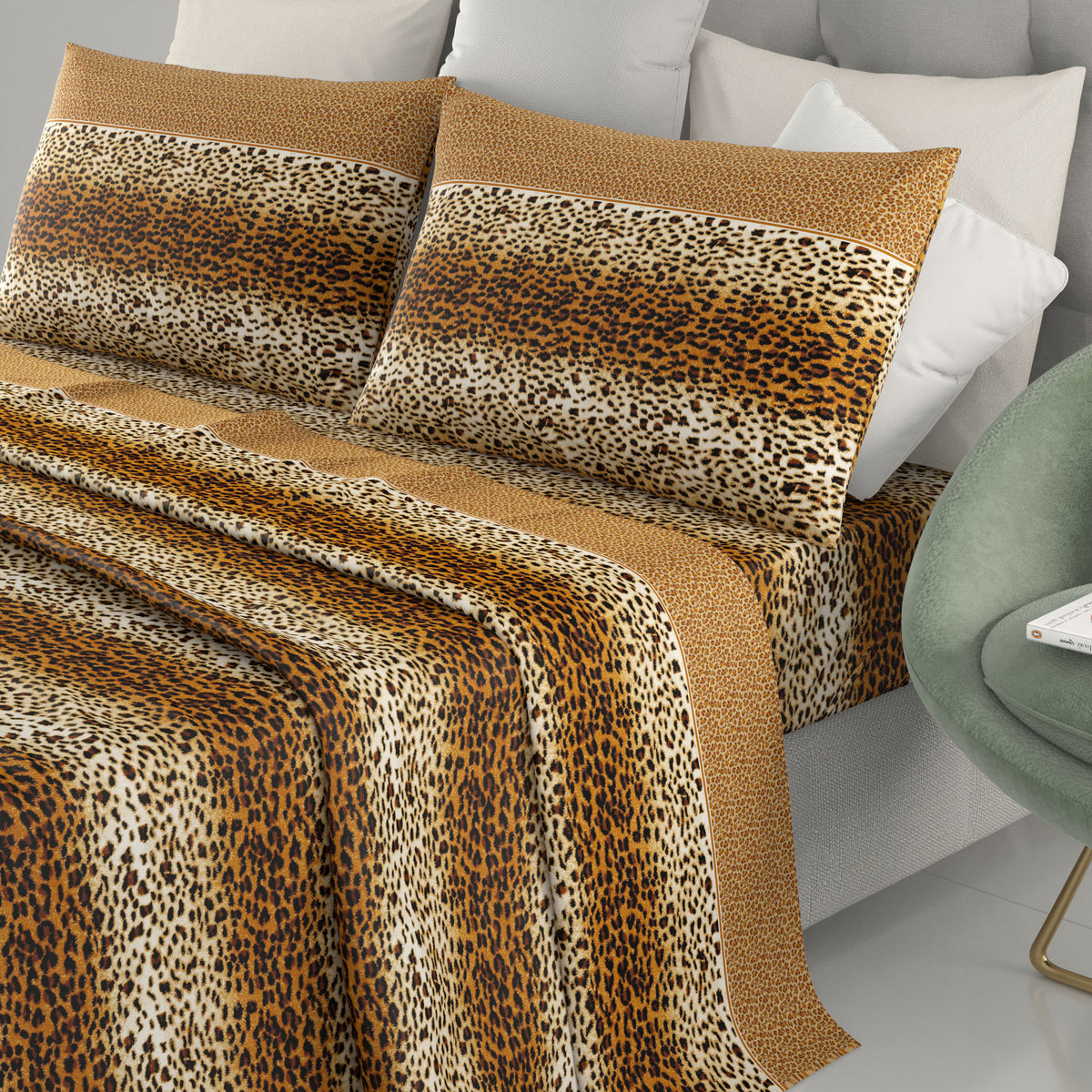 Completo letto matrimoniale Irge maculato 100% cotone