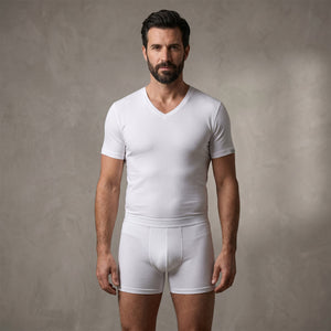 Maglia da uomo a punta mezza manica Pierre Cardin pcu101 in cotone bi-elastico 