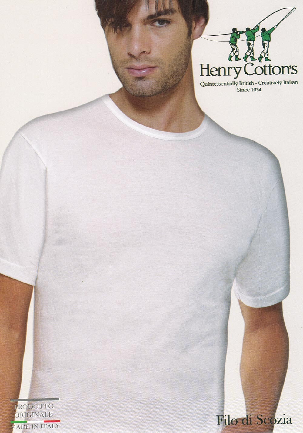 Maglia intima da uomo girocollo Henry Cotton's cotone filo di scozia 3 pz