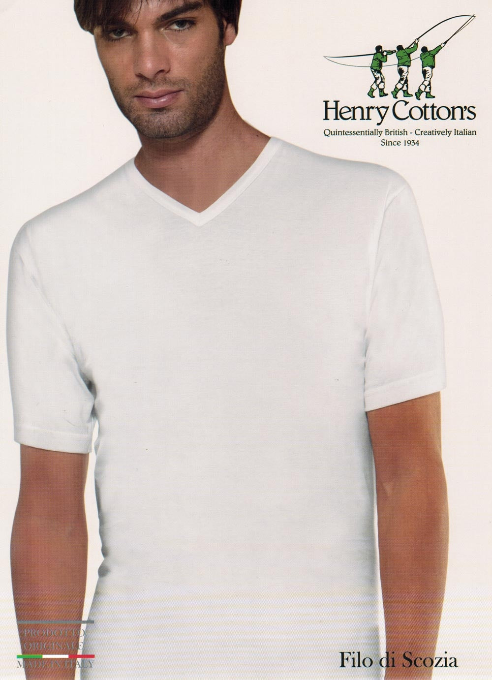 Maglia intima da uomo a punta Henry Cotton's cotone filo di scozia 3 pz 