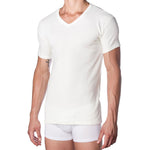 Maglia OP33 intima uomo lana e cotone mezza manica a V