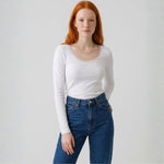 Maglia donna manica lunga pizzo e thermo cotton Ragno DM44A9