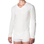 Maglia OP36 lana e cotone uomo manica lunga scollo a V