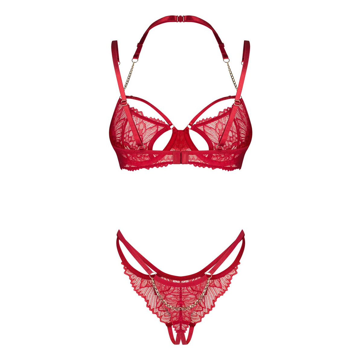 Coordinato reggiseno e perizoma aperto Obsessive Matildea - 2pcs crotcheless