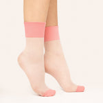 Calzini donna lavorati rosa con polsino Fiore Mellow 
