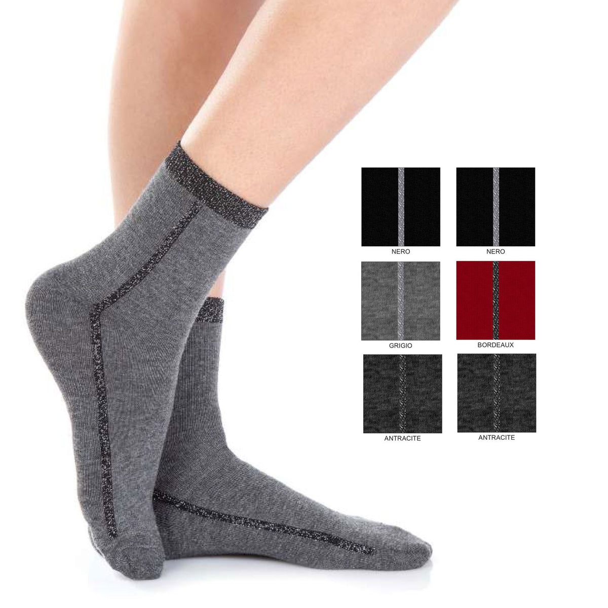 Calze donna invernali Meritex 3555 caldo cotone 6 paia var. B