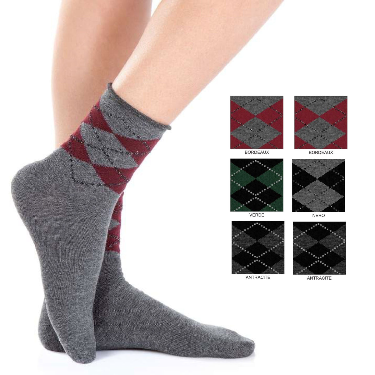 Calze corte donna invernali Meritex 3559 bamboo 6 paia var. A