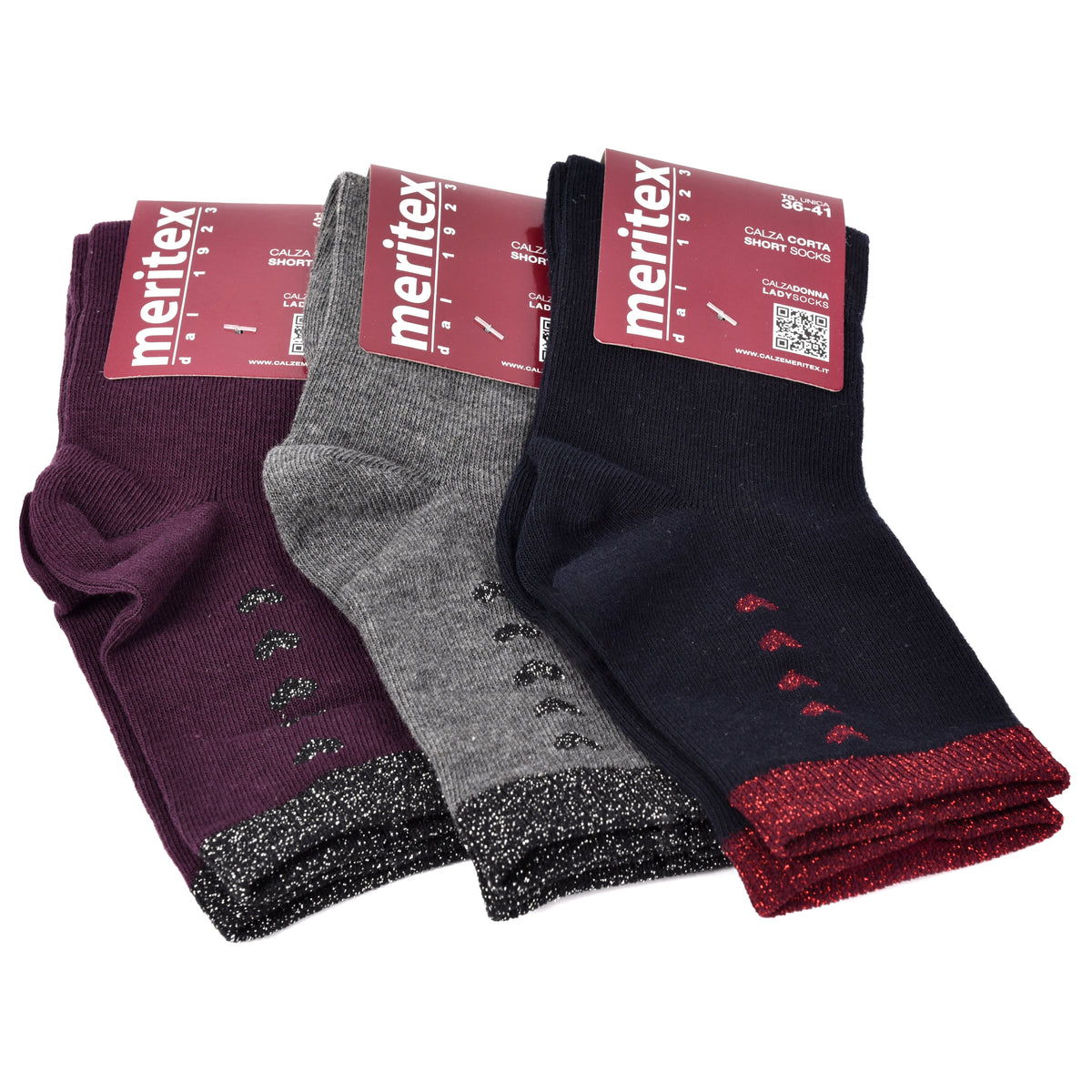 Calzini donna taglio vivo caldo cotone meritex 3583 A 3 paia