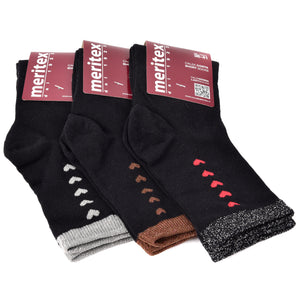 Calzini donna taglio vivo caldo cotone meritex 3583 B 3 paia