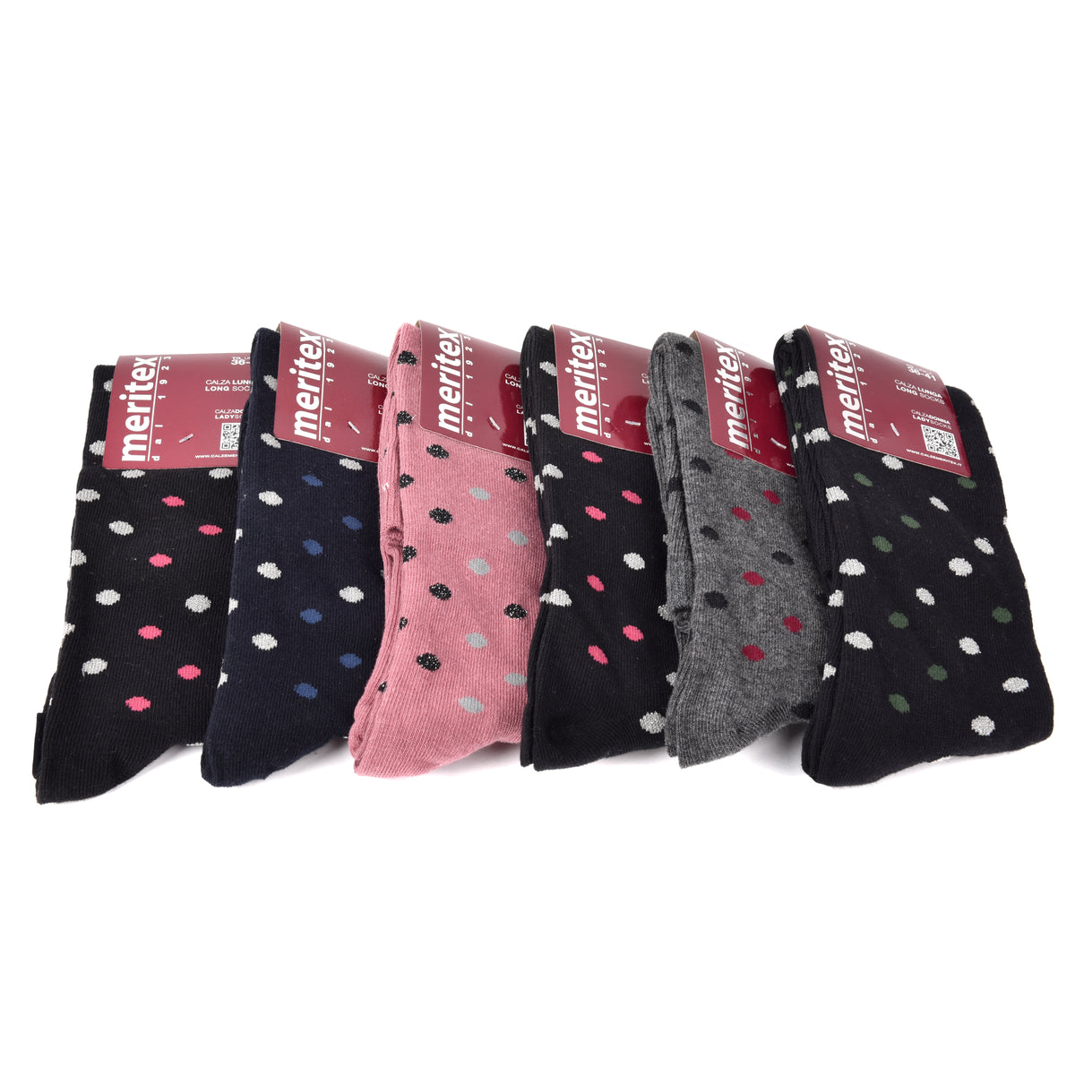 Calze lunghe gambaletto caldo cotone Meritex 6579 A 6 paia