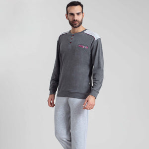 Pigiama uomo melange tinta unita caldo cotone Irge MI1862