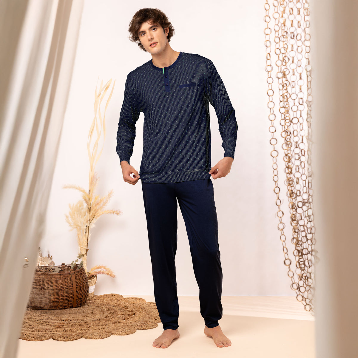 Pigiama Uomo 100% cotone fantasia palline Irge MIL2249 
