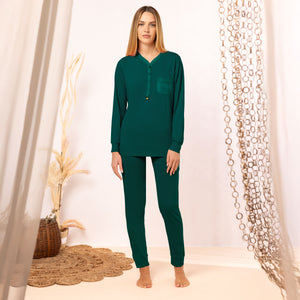 Pigiama Donna tinta unita in 100% cotone Irge MIL2309