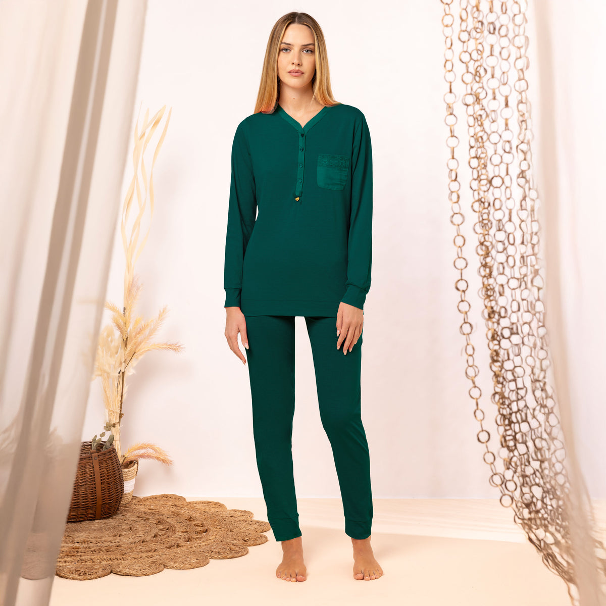 Pigiama Donna tinta unita in 100% cotone Irge MIL2309