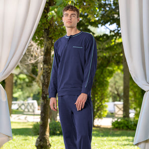Pigiama uomo scollo serafino cotone leggero Irge MIL2646