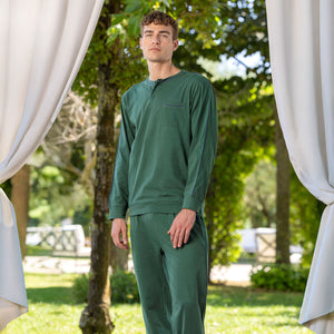 Pigiama uomo scollo serafino cotone leggero Irge MIL2646