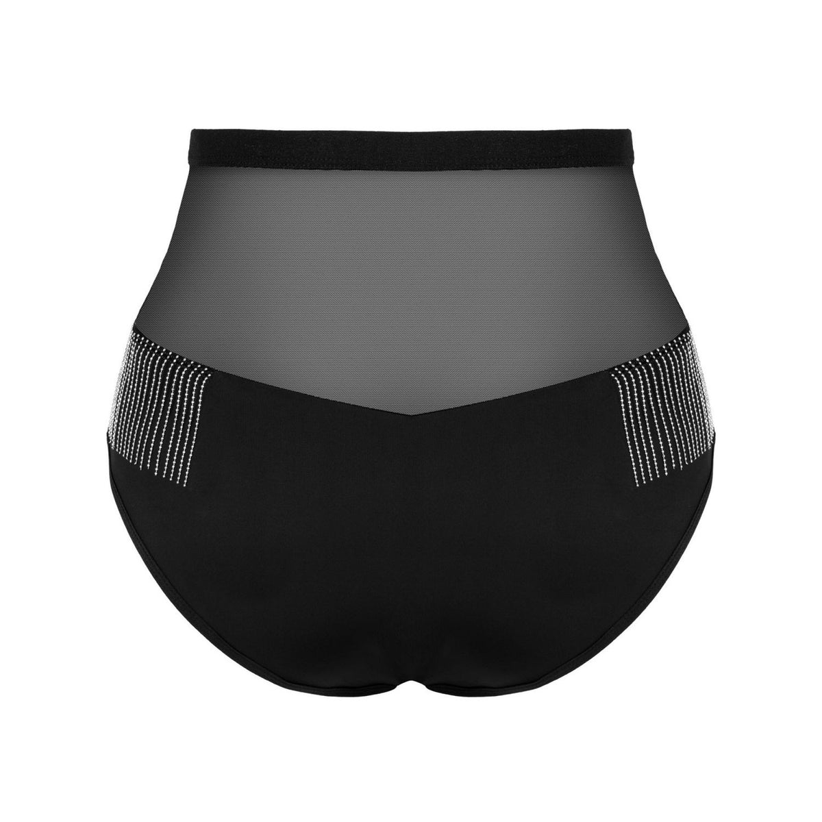 Slip vita alta sexy in rete con perline laterali Obsessive Milladis