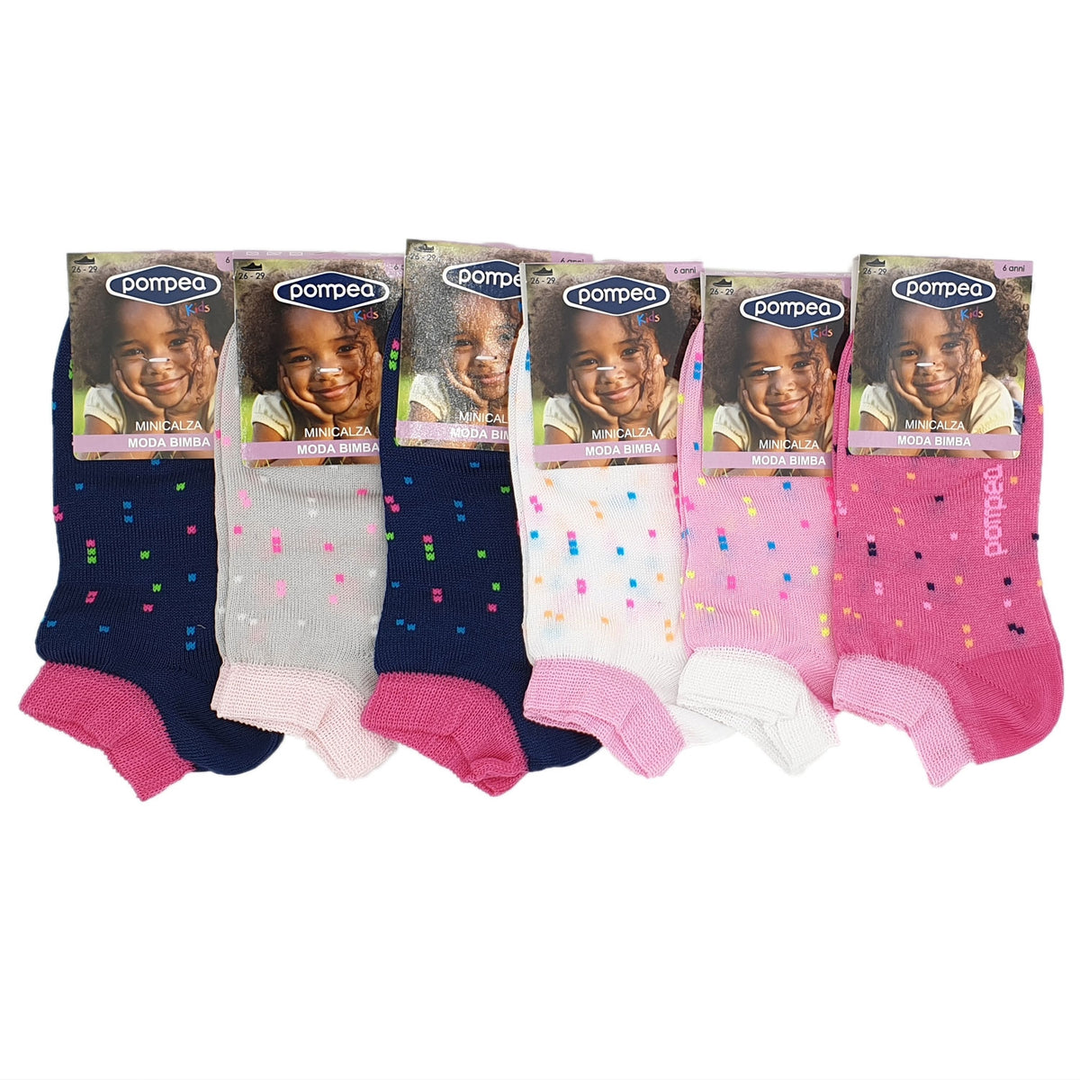 Mini calza bambina Pompea Gmc-Azalea filo scozia 6 paia