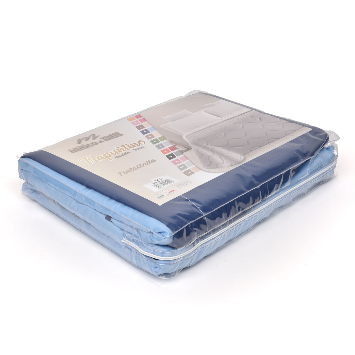 Trapuntino primaverile singolo Irge celeste blu double face