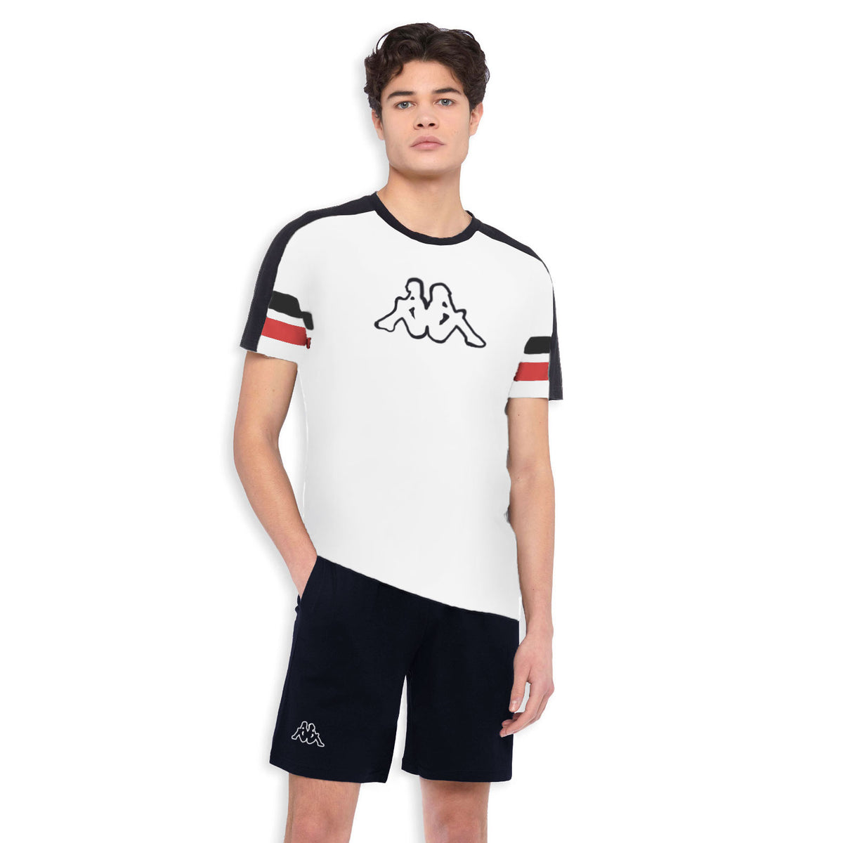 Pigiama uomo cotone corto Kappa KMS22831 bianco 