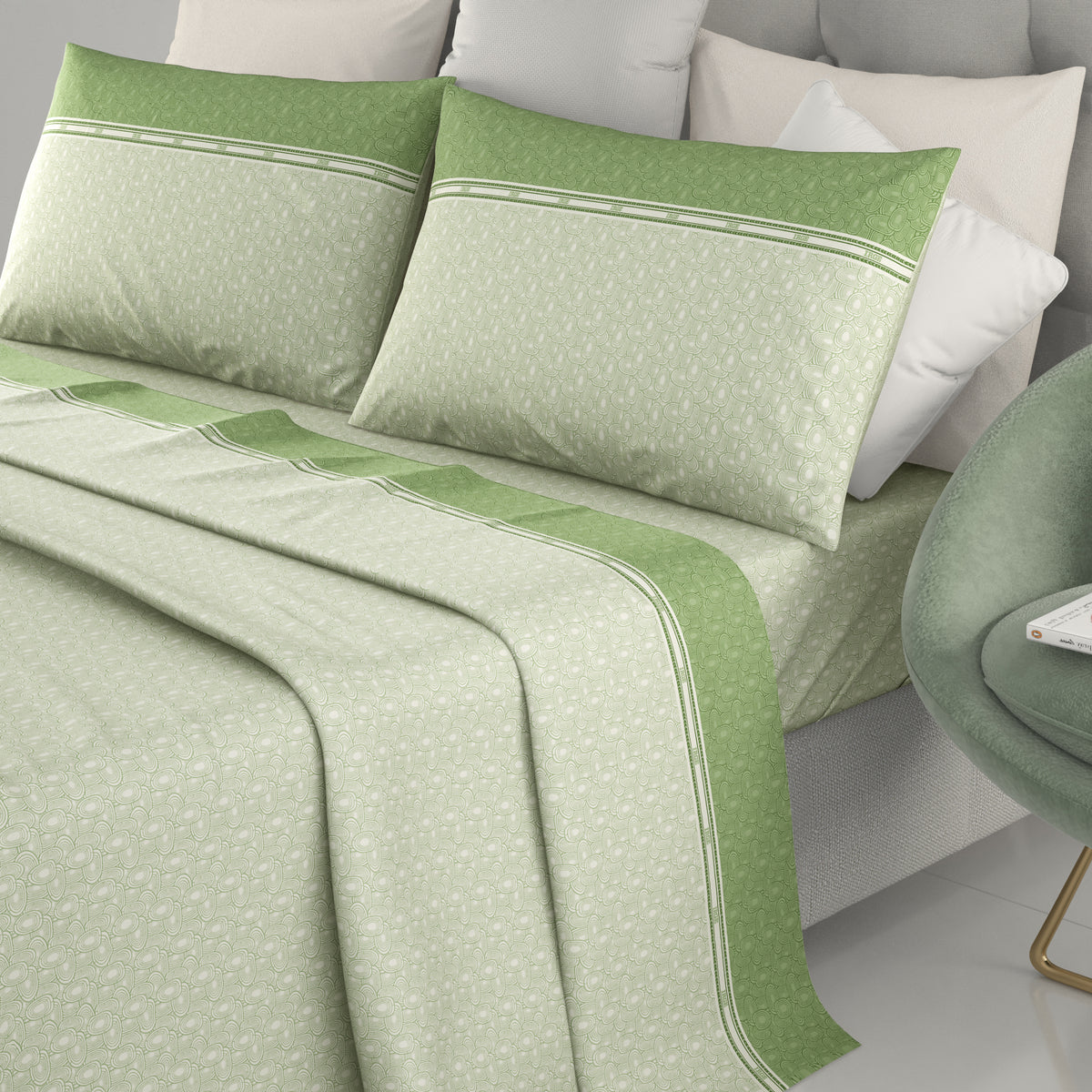 Completo letto lenzuola Made in Italy Irge Ginevra Monaco