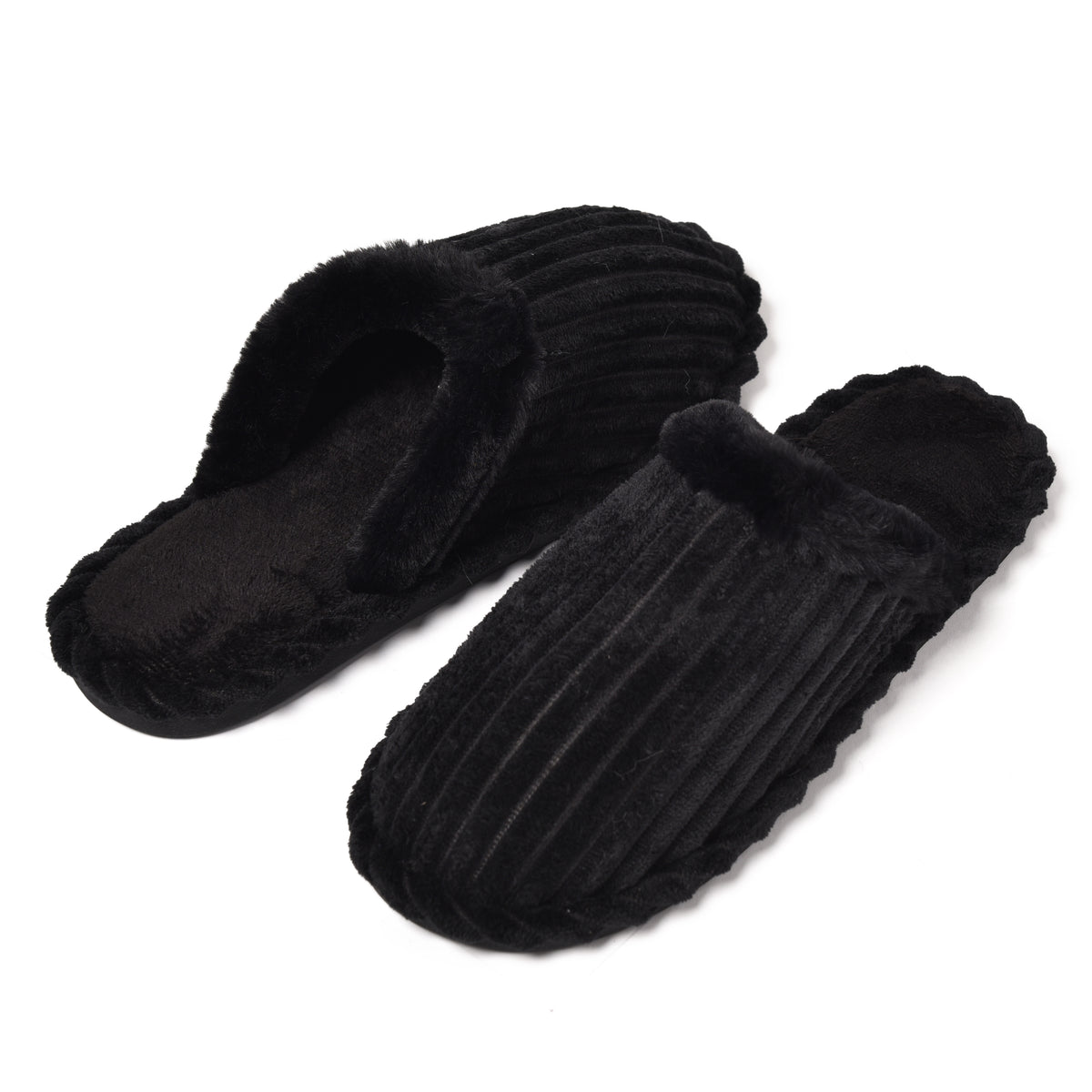 Pantofole uomo ciniglia nero Preziosa 0097