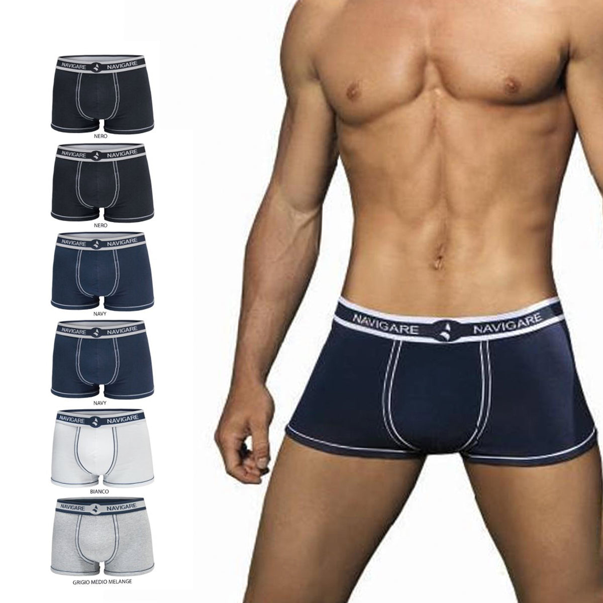 Boxer uomo Navigare 312 in cotone elasticizzato 6 pz