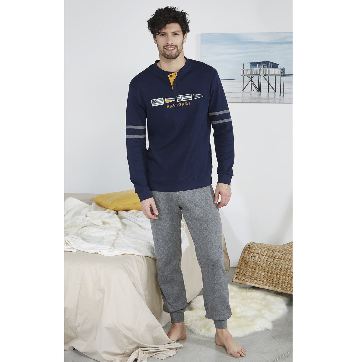 Pigiama uomo Navigare B2141348 caldo cotone navy